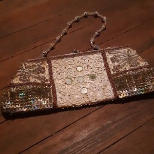 Beautiful Vintage Beaded & Embroidered Clutch